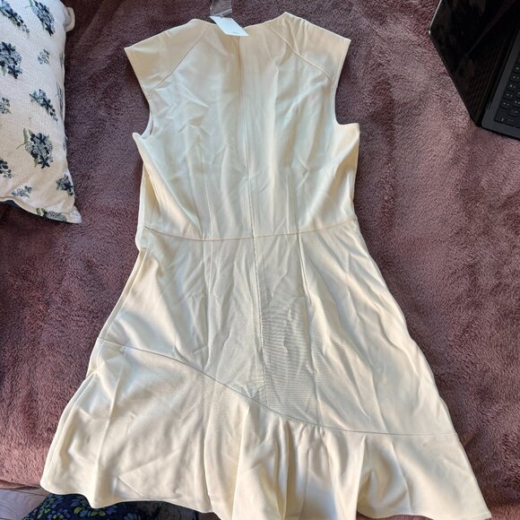 *NWT* RIHOAS Button-Shoulder Flounce Mini Dress - Beige - Picture 4 of 4